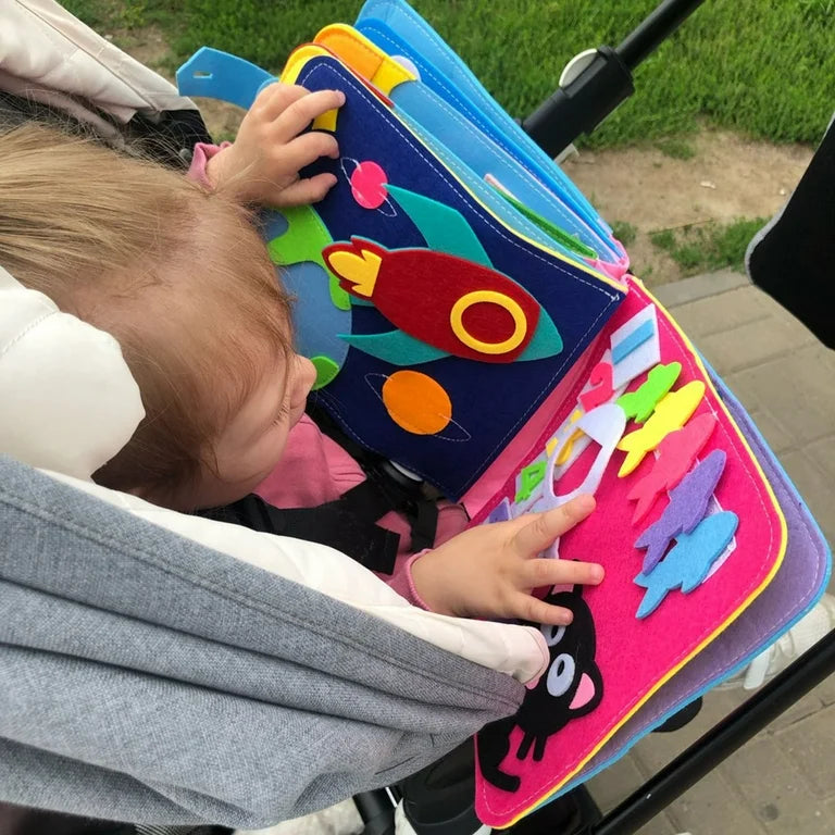Montessori Activity Book for Children – Interactive Felt Learning Book with Fine Motor Skills Activities