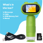 STEM Adventure Mini Microscope Kit | 1000x Magnification, Adjustable LED Lights & Portable for Young Explorers Age 6+