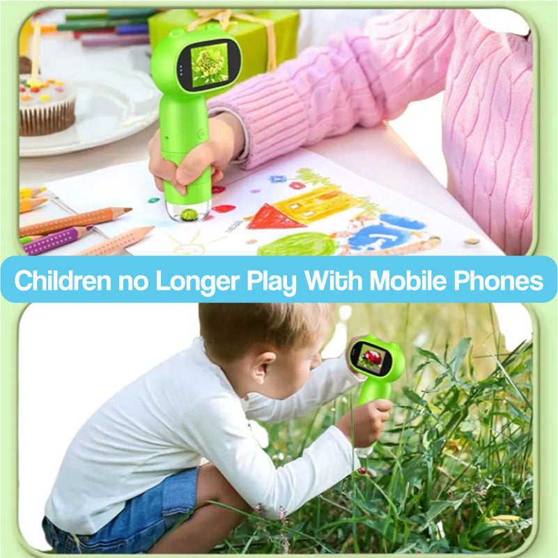 STEM Adventure Mini Microscope Kit | 1000x Magnification, Adjustable LED Lights & Portable for Young Explorers Age 6+