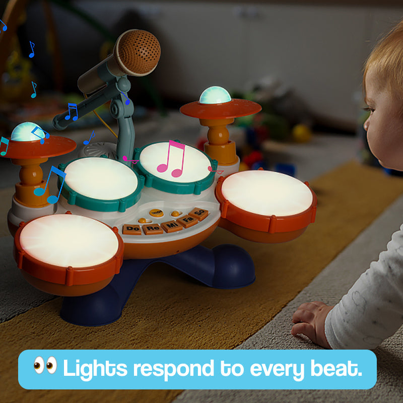Interactive Musical Drum Set for Toddlers | Light-Up, Sound-Activated & Ideal for Ages 12 Months to 3 Years