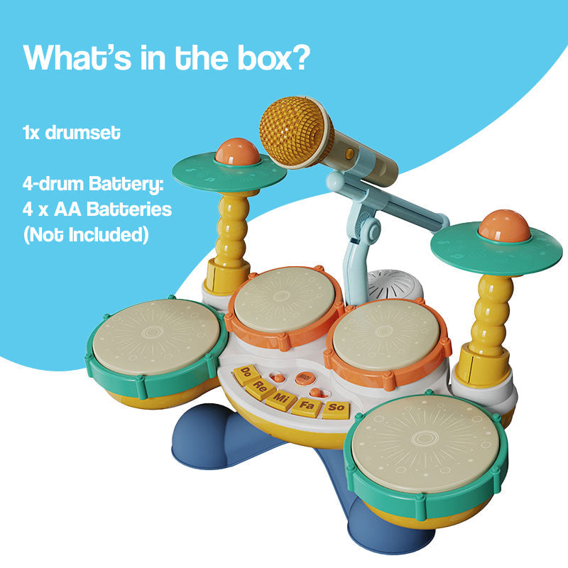 Interactive Musical Drum Set for Toddlers | Light-Up, Sound-Activated & Ideal for Ages 12 Months to 3 Years