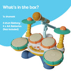 Interactive Musical Drum Set for Toddlers | Light-Up, Sound-Activated & Ideal for Ages 12 Months to 3 Years