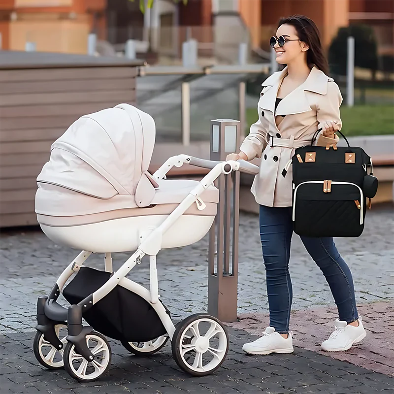 Premium Baby Changing Bag, Unisex, Waterproof, Multi-Pocket, Grey