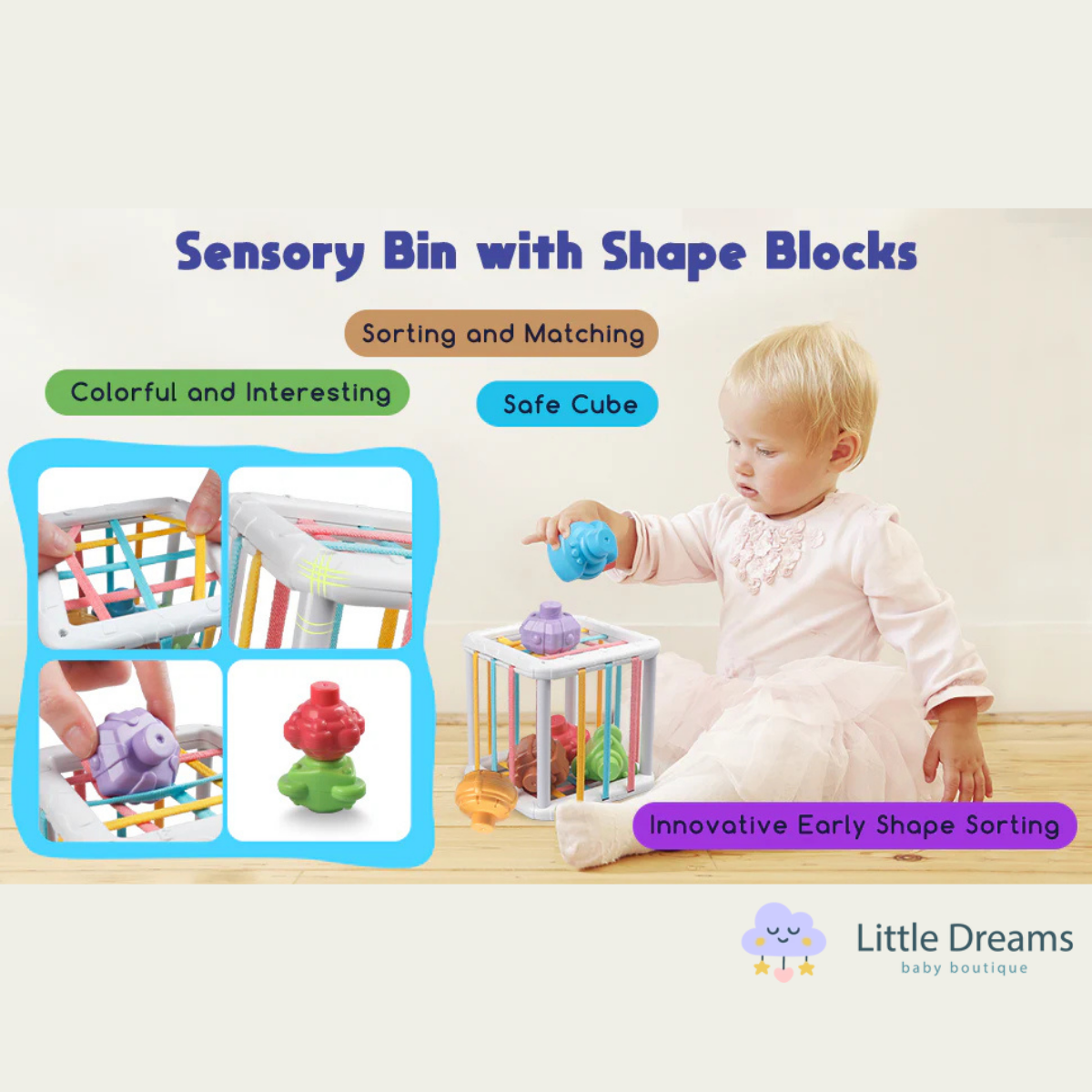 Montessori Baby Sensory Toys Set | 4-in-1 Educational, Safe & Engaging for Infants Aged 6 Months and Older