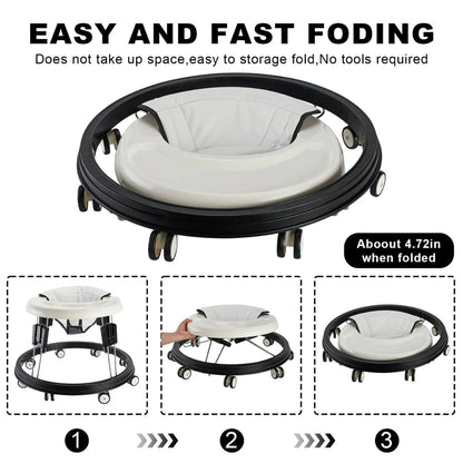Adjustable Baby Walker with Safety Features and Activity Tray for Infants Learning to Walk