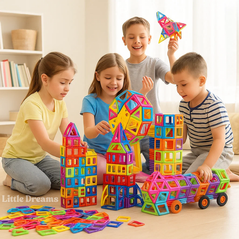 Magnetic Building Blocks - Creative Magnetic Tiles for Kids - STEM Learning Toy - 3D Construction Set