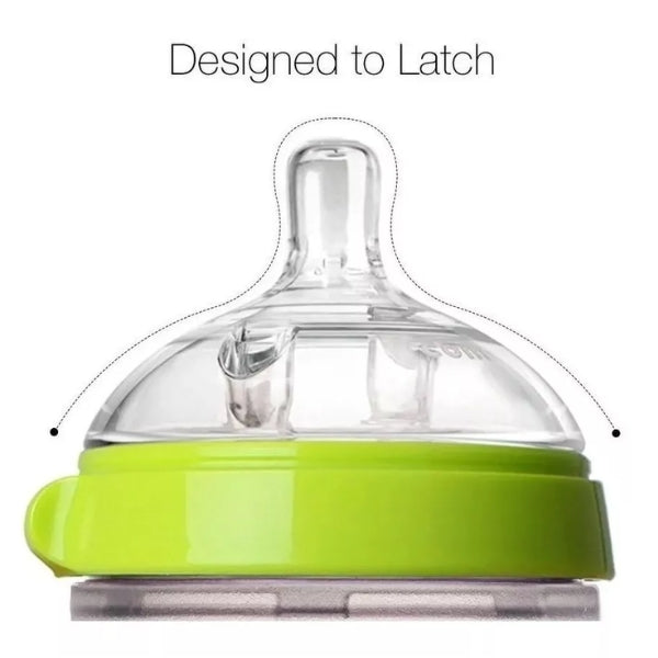 Silicone Baby Bottles – Mimics Breastfeeding for Happy Feeding
