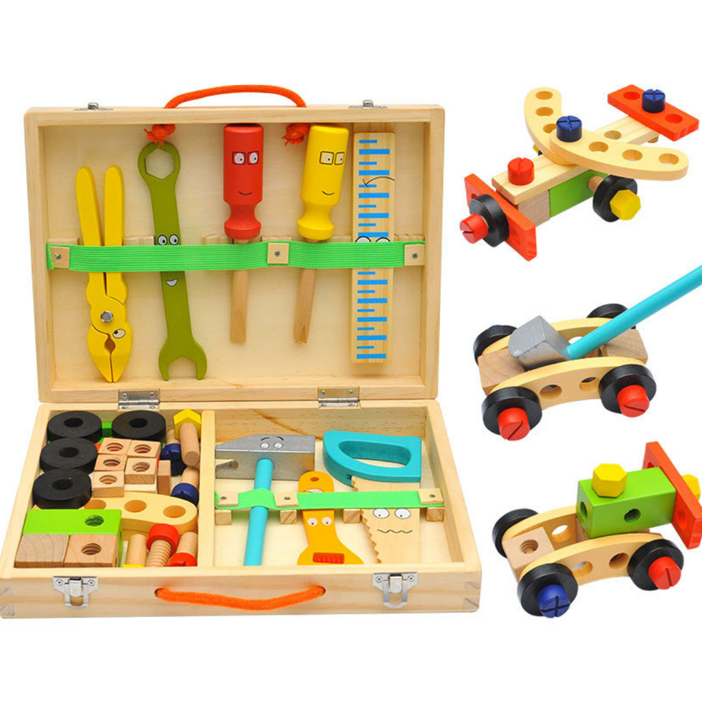 Montessori Wooden Toolbox | Eco-Friendly, Skill-Building Construction Set for Creative Play and Motor Skill Development
