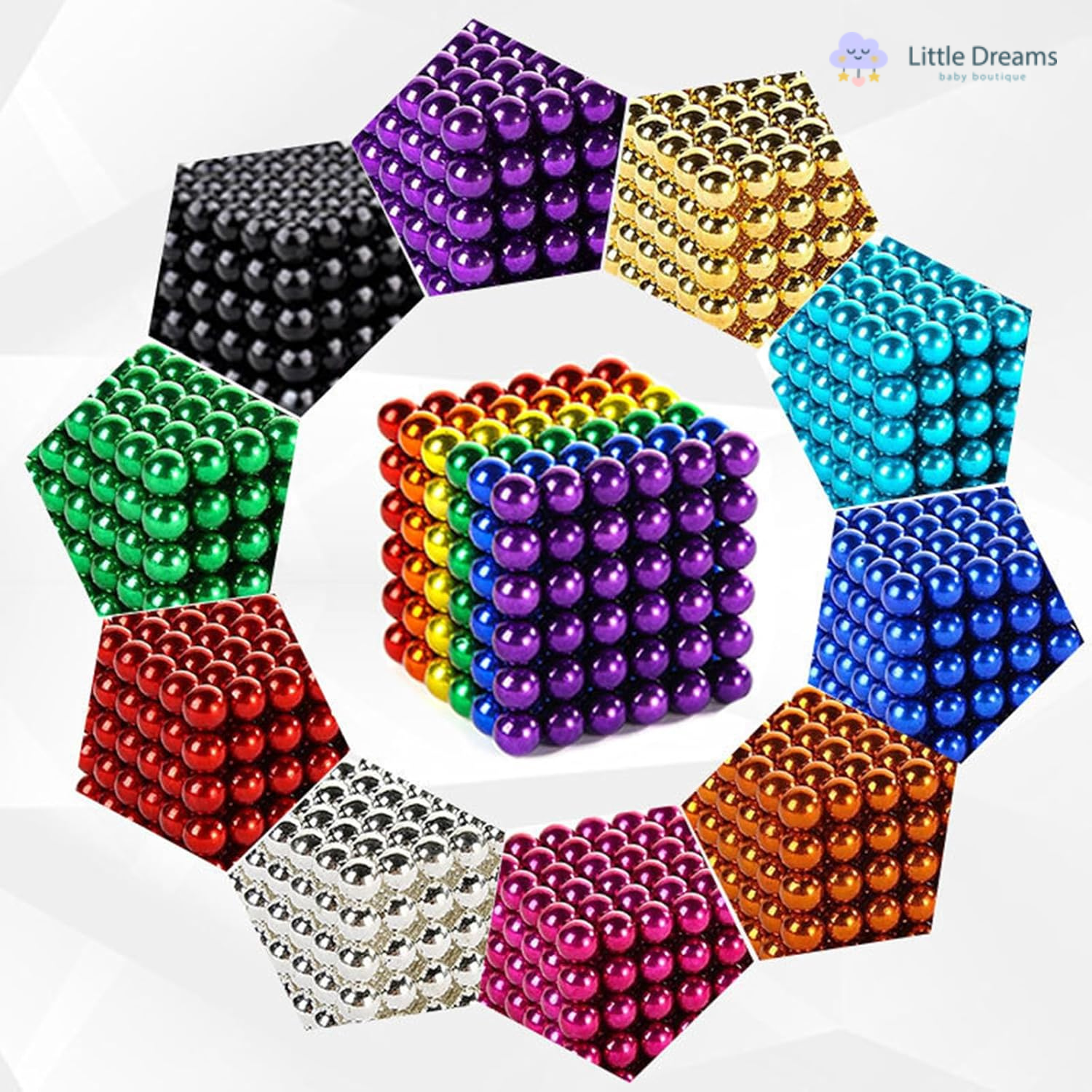 Rainbow Magnetic Play Balls | Safe, Durable & Educational Toy for Creative Development and Fine Motor Skills