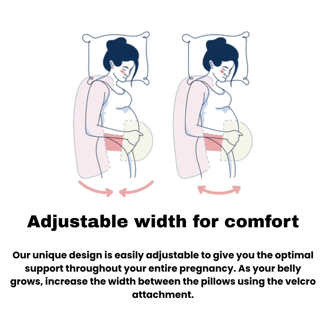 Maternity Pillow with Full Body Attachment | Adjustable, Side-Sleeping Support for Back & Hip Pain Relief
