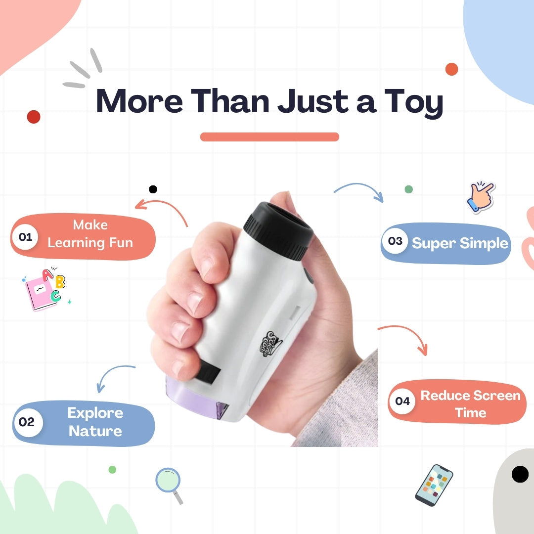 Pocket Handheld Microscope | Compact, Easy Setup & Ideal for Young Explorers in Nature