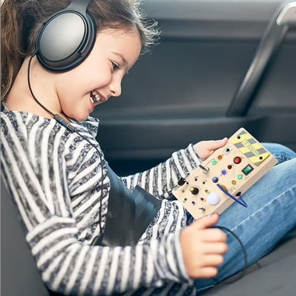 Toddlers Wooden Busy Board | Interactive, Safe & Engaging Activity Toy for Early Development and Exploration