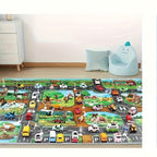 Children's Play Mat | Dual-Sided Farm & Traffic Theme, Soft Polyester for Imaginative Play and Learning
