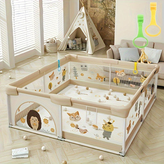 Baby Playpen | Soft, Durable & Colorful Animal Print Fence for Safe Indoor and Outdoor Play