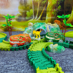 Racing Dinosaur Train Set | Non-Toxic, Creative Track Builder for Kids Aged 3+ and Perfect for Parties