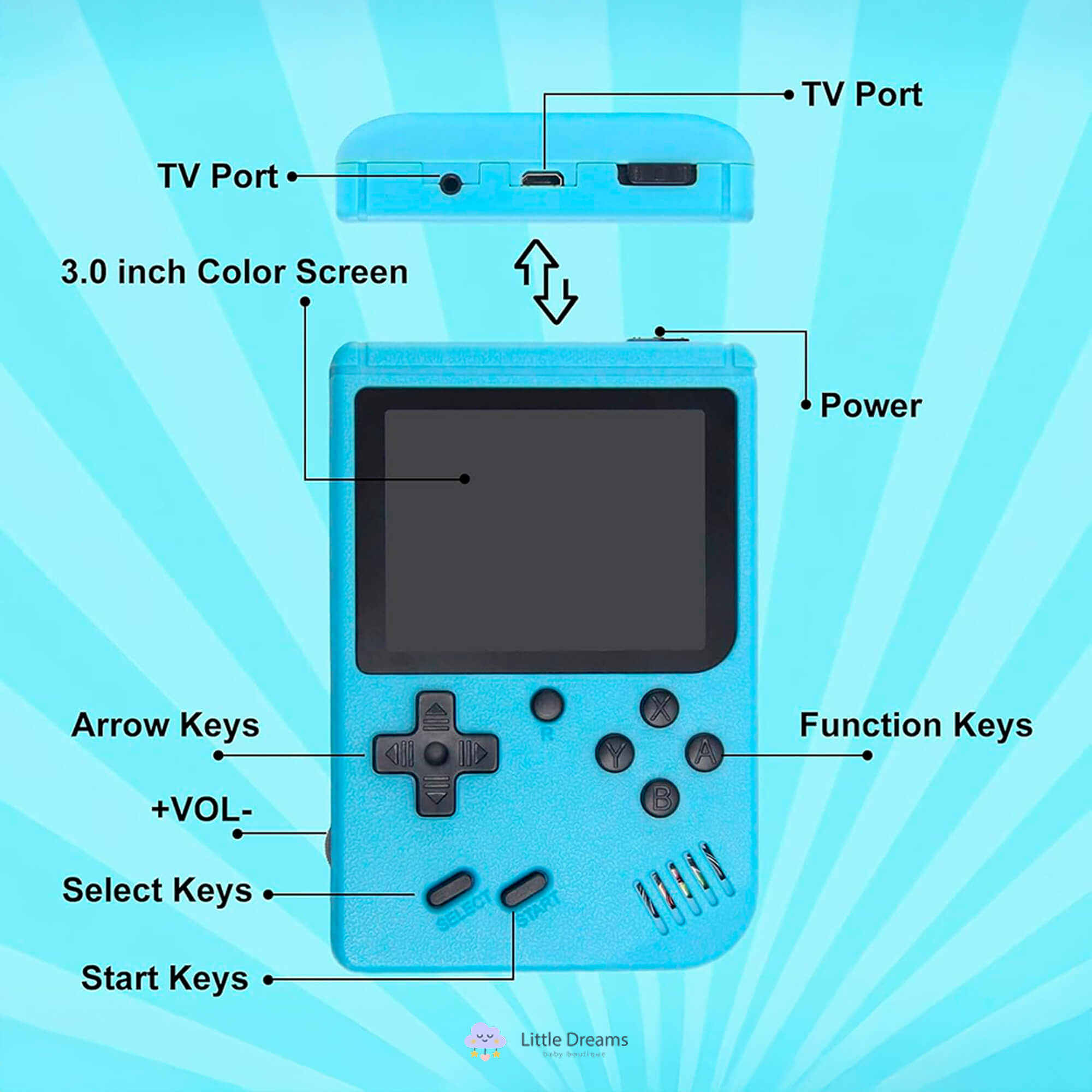 500 Classic Game Retro Video Game Console | Portable, User-Friendly & Ideal for Kids' Skill Development