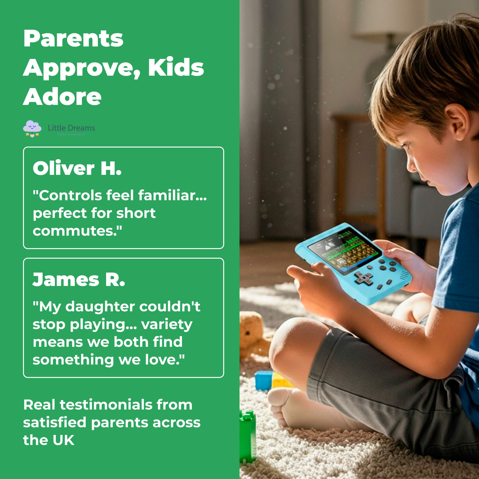 500 Classic Game Retro Video Game Console | Portable, User-Friendly & Ideal for Kids' Skill Development