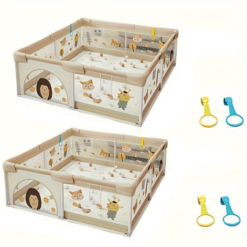 Baby Playpen | Soft, Durable & Colorful Animal Print Fence for Safe Indoor and Outdoor Play