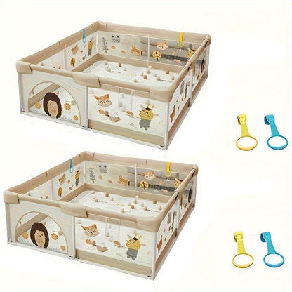 Baby Playpen | Soft, Durable & Colorful Animal Print Fence for Safe Indoor and Outdoor Play