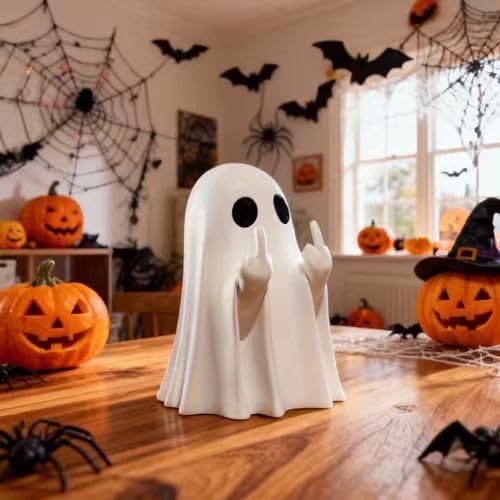 Halloween Ghost Figurine | Cute, Whimsical Decor for Tabletop Home Decoration and Unique Gifts