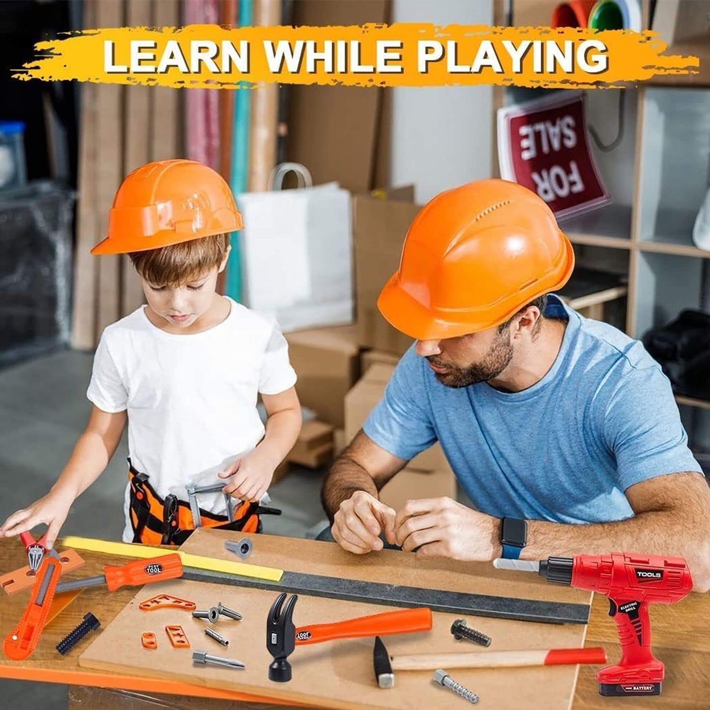 Kids' 55-Piece Tool Set | Realistic, Hands-On Learning for Young Builders Aged 3-5+ Years