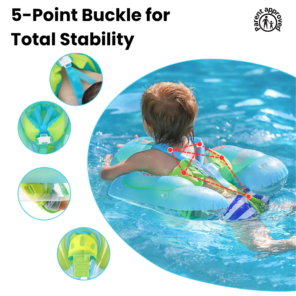 Baby Swim Float with Sunshade Canopy | Safety Buckle, Quick-Drying & Ideal for Infants 3-36 Months