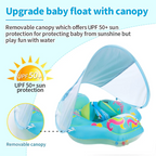 Baby Swim Float with Sunshade Canopy | Safety Buckle, Quick-Drying & Ideal for Infants 3-36 Months