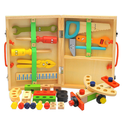 Montessori Wooden Toolbox | Eco-Friendly, Skill-Building Construction Set for Creative Play and Motor Skill Development