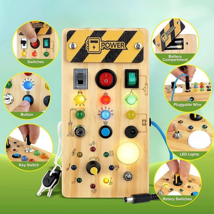 Toddlers Wooden Busy Board | Interactive, Safe & Engaging Activity Toy for Early Development and Exploration