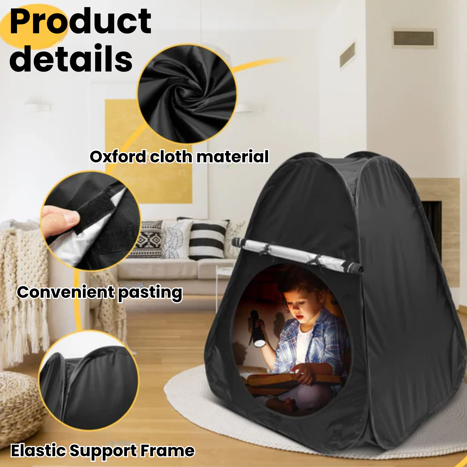 Sensory Tent for Kids & Autism – Blackout Sensory Den | Portable Dark Den Tent for Calming, Relaxation & Therapy