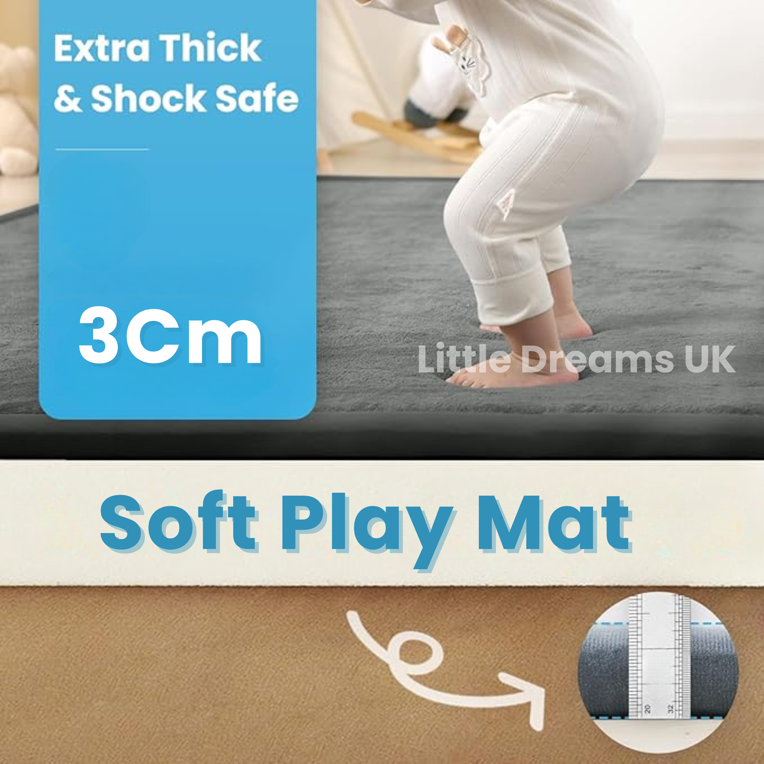 Premium Soft Play Mat | Cozy, Non-Toxic & Ideal for Baby's Adventure Zone