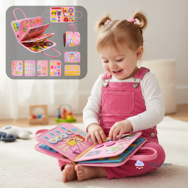 Montessori Educational Busy Board Book for Children | Safe, Durable & Ideal for Developing Life Skills from 1 Year