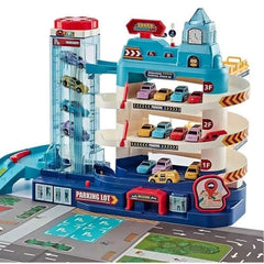 Interactive Toy Car Garage for Kids - Fun Parking Play Set With 6 Cars