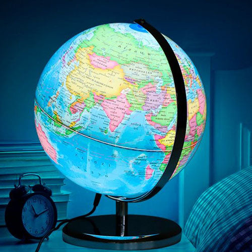 Children's Light Up World Globe with Atlas and Stand, Featuring a Glow-In-The-Dark Moon