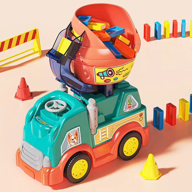 PlayfulPinnacle™ | 102 PCS Montessori Domino Truck for Learning & Development | Educational Toy for Kids 3+