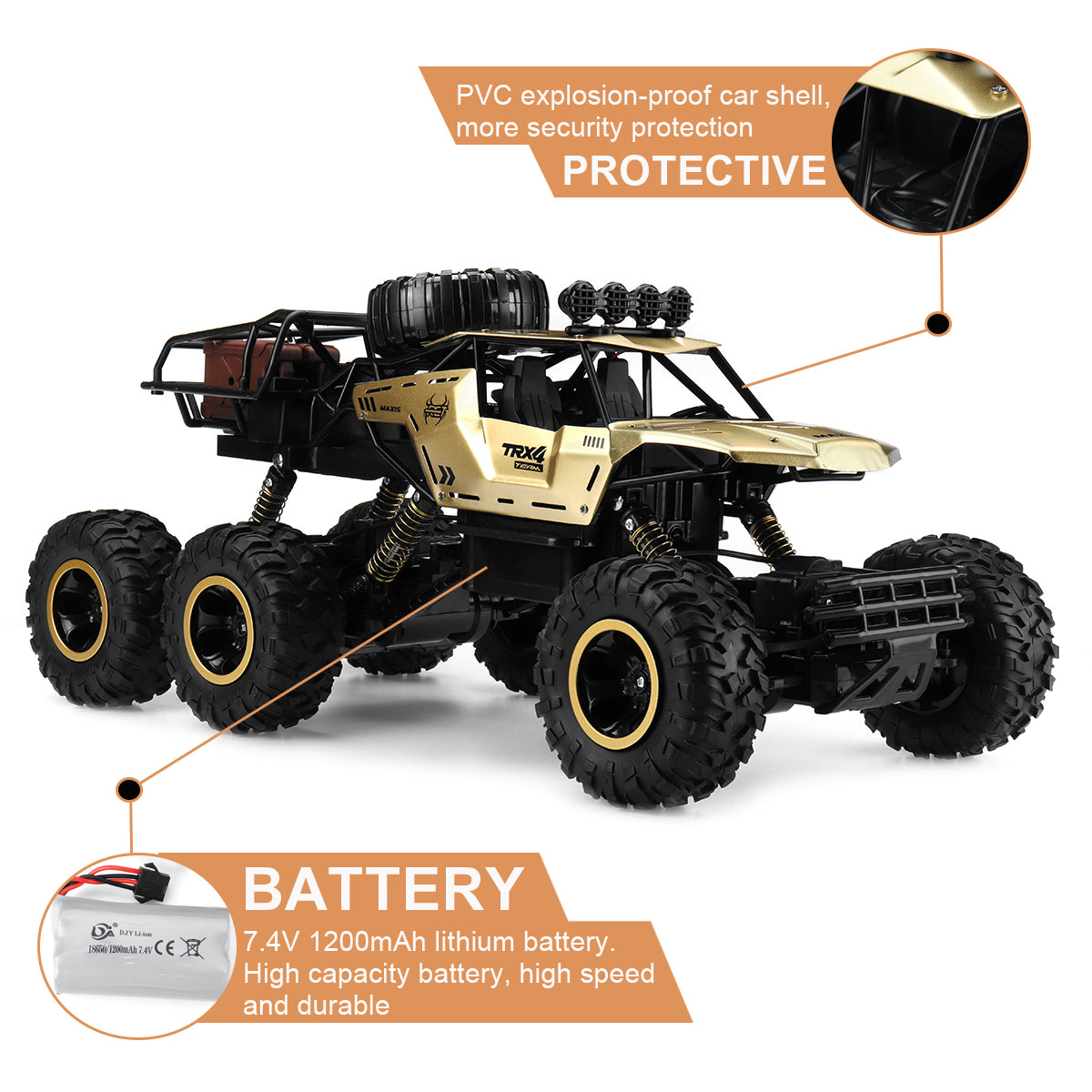 Extra Large Monster Truck RC | High-Speed 52 km/h, LED Lights & Off-Road Capability for Kids and Enthusiasts