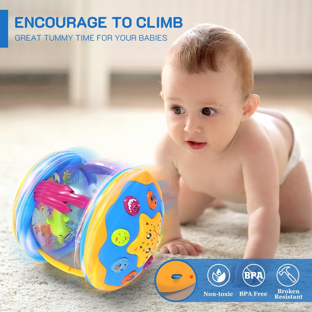 Musical Projector Rotating Light Baby Toys for 6-12 Months | Rotating Light-Up, Tummy Time & Learning Toy for Infants and Toddlers 1-3 Years Old