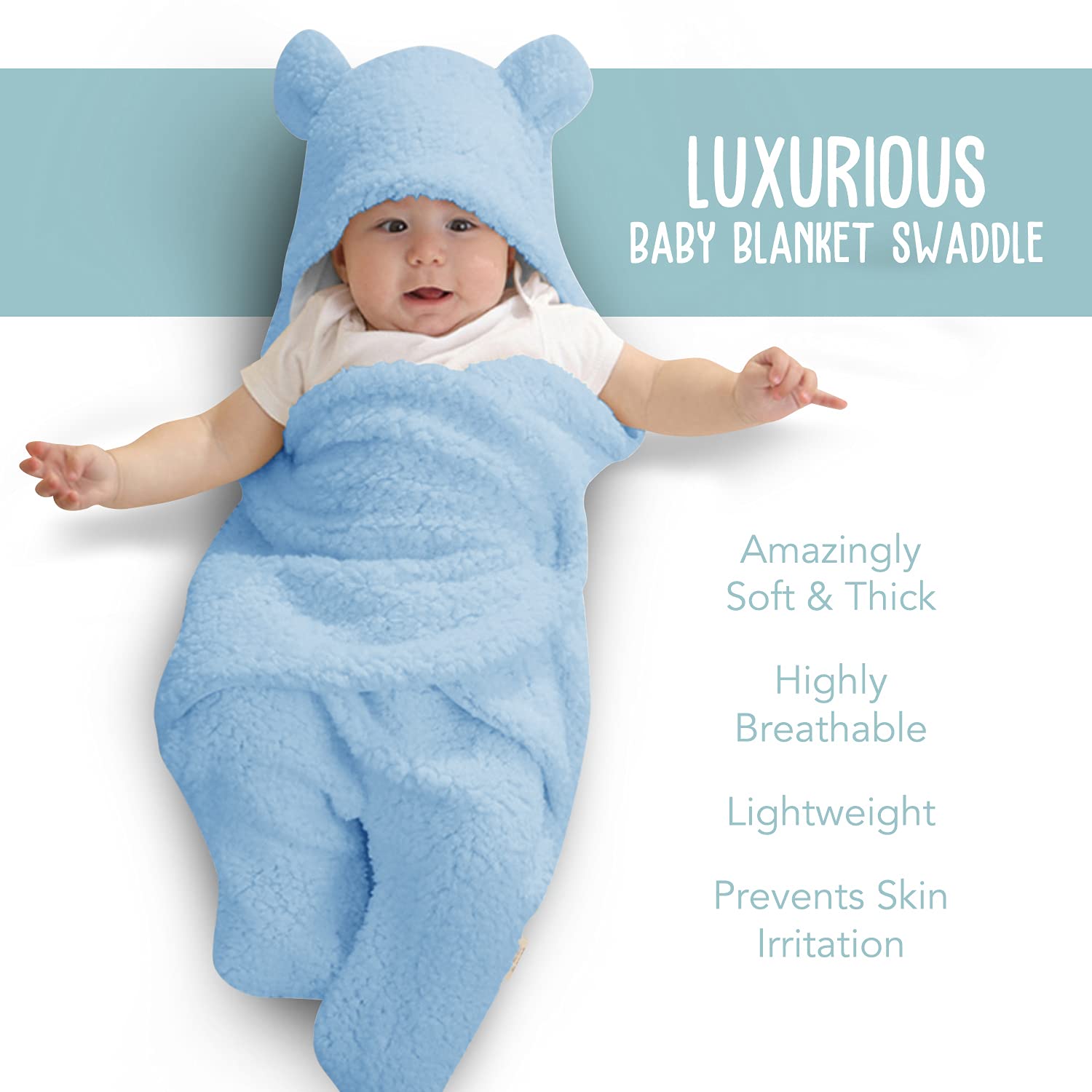 Newborn Swaddling Blanket – Soft Baby Blanket & Infant Sleep Gown Alternative for Cot Comfort