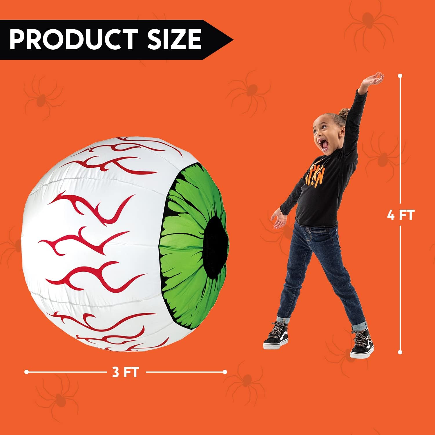 Halloween Inflatable Eyeballs | 3 Ft Light Up Decorations for Outdoor Yard & Garden Halloween Parties