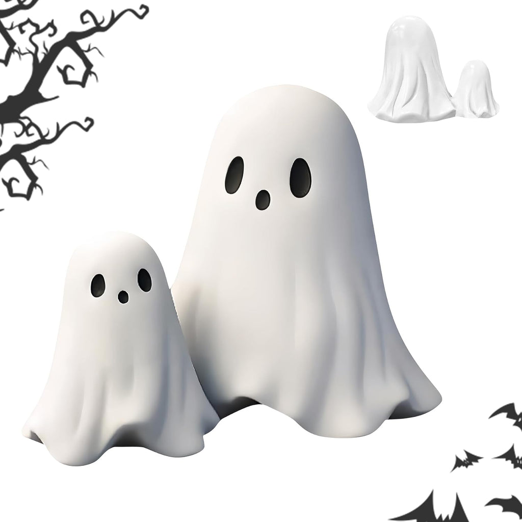 Halloween Ghost Figurine | Cute, Whimsical Decor for Tabletop Home Decoration and Unique Gifts