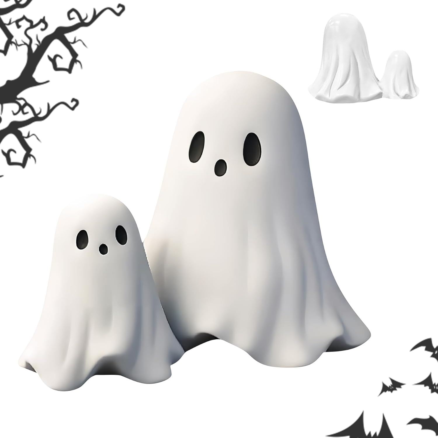 Halloween Ghost Figurine | Cute, Whimsical Decor for Tabletop Home Decoration and Unique Gifts