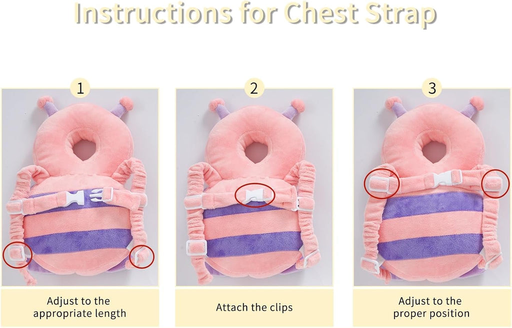 Soft Baby Head Protector | Adjustable, Breathable Cotton for Safe Crawling and Exploration