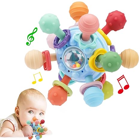Baby Teething Toy | BPA-Free Silicone, Soft Textures & Bright Colors for Sensory Development