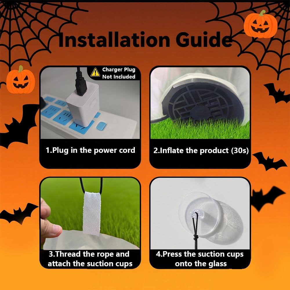 4FT Halloween Inflatable Car Window Eyeballs | Waterproof, LED Lights & Ideal for Yard and Party Decorations