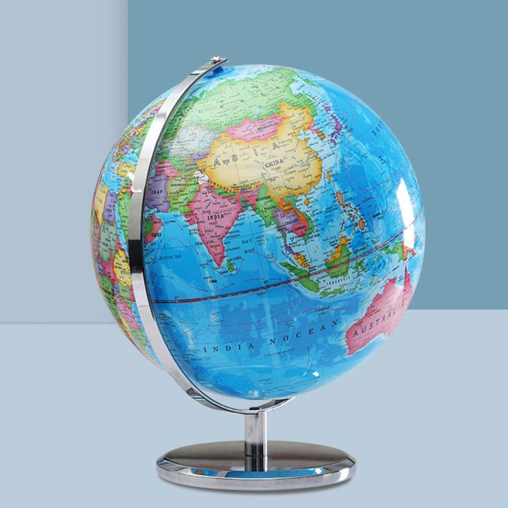 Children's Light Up World Globe with Atlas and Stand, Featuring a Glow-In-The-Dark Moon