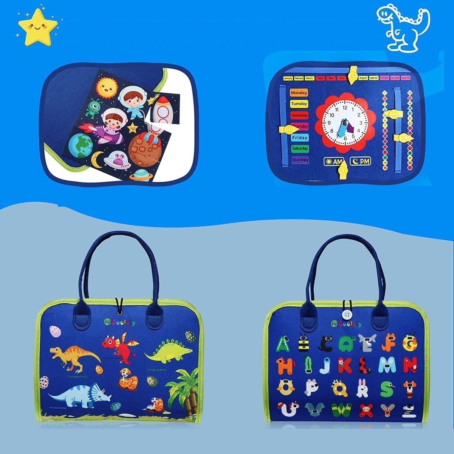 Montessori Educational Busy Board Book for Children | Safe, Durable & Ideal for Developing Life Skills from 1 Year