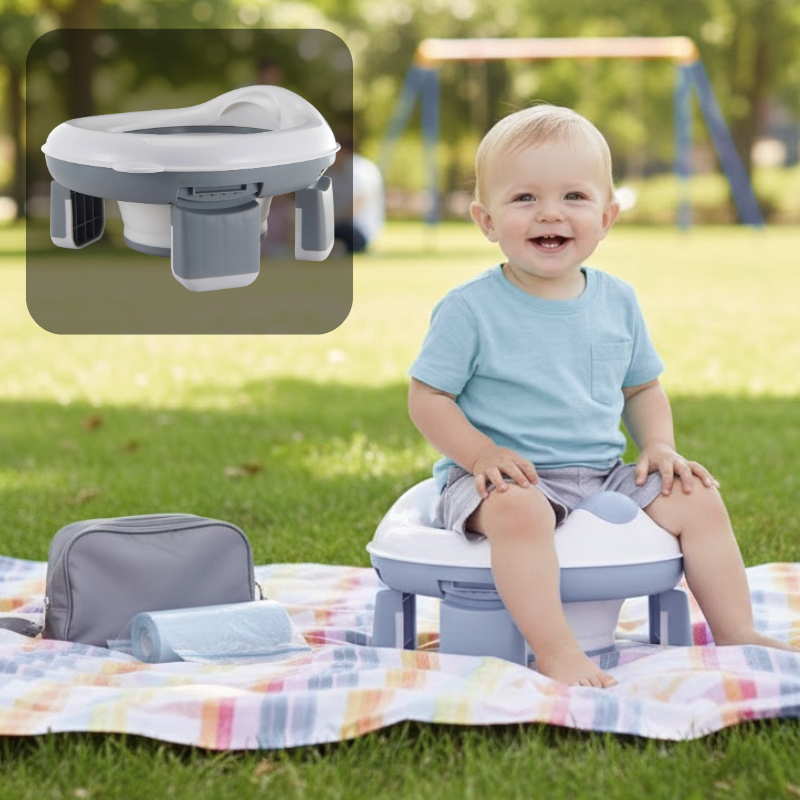 2-in-1 Portable Potty Trainer | Flexible, Super-Absorbent Liners & Ideal for Travel and Home Use for Children