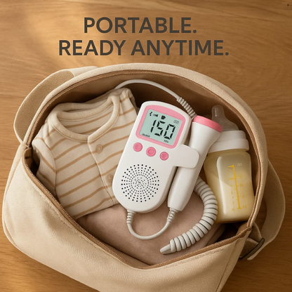 Fetal Heart Rate Doppler with Enhanced Sensitivity - Clear and Precise Heartbeat Readings for Expecting Parents to Stay Connected with Their Baby