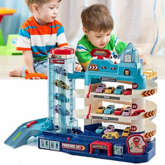 Interactive Toy Car Garage for Kids - Fun Parking Play Set With 6 Cars