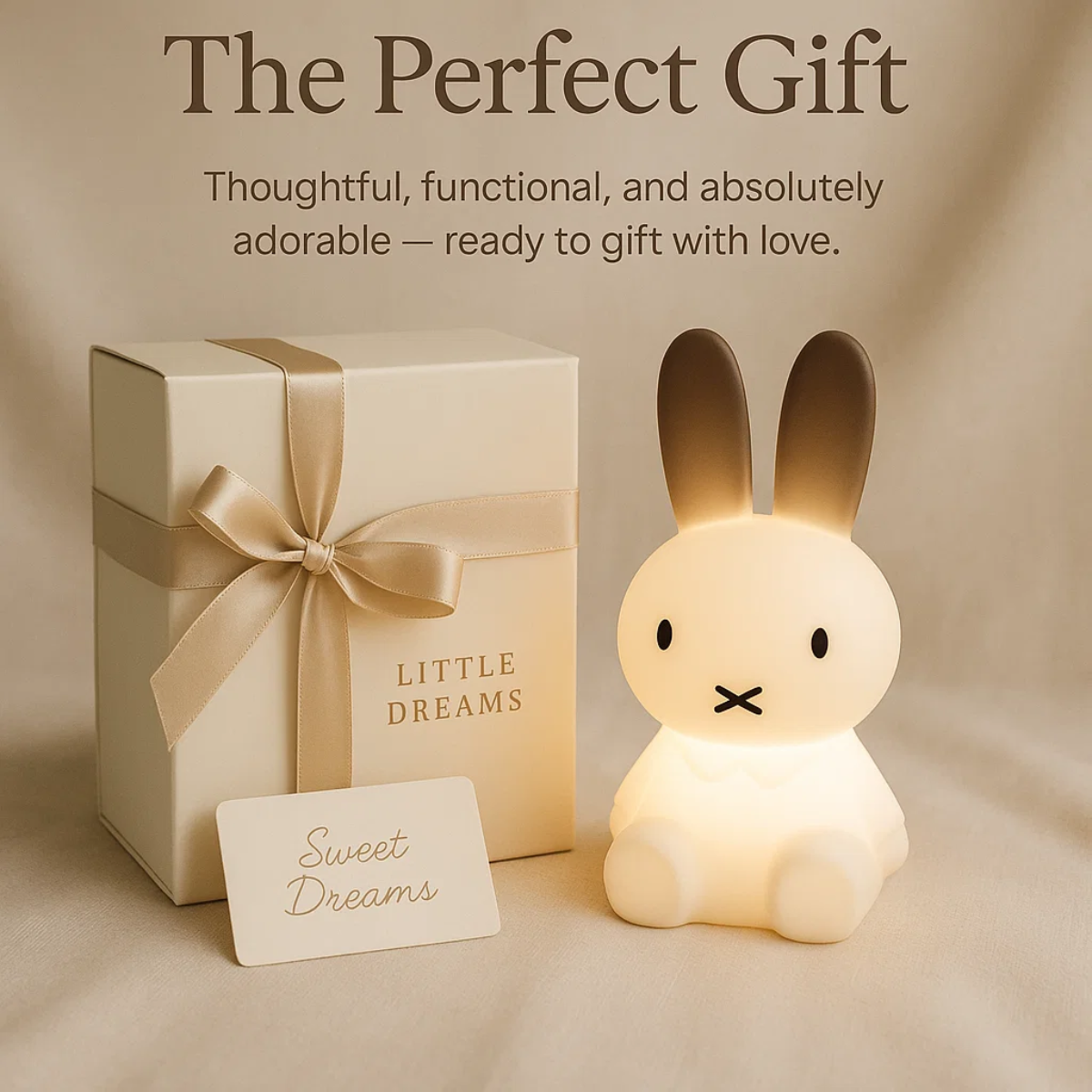 Miffy Bunny Lamp - Soft White Rabbit Night Light for Kids and Toddlers